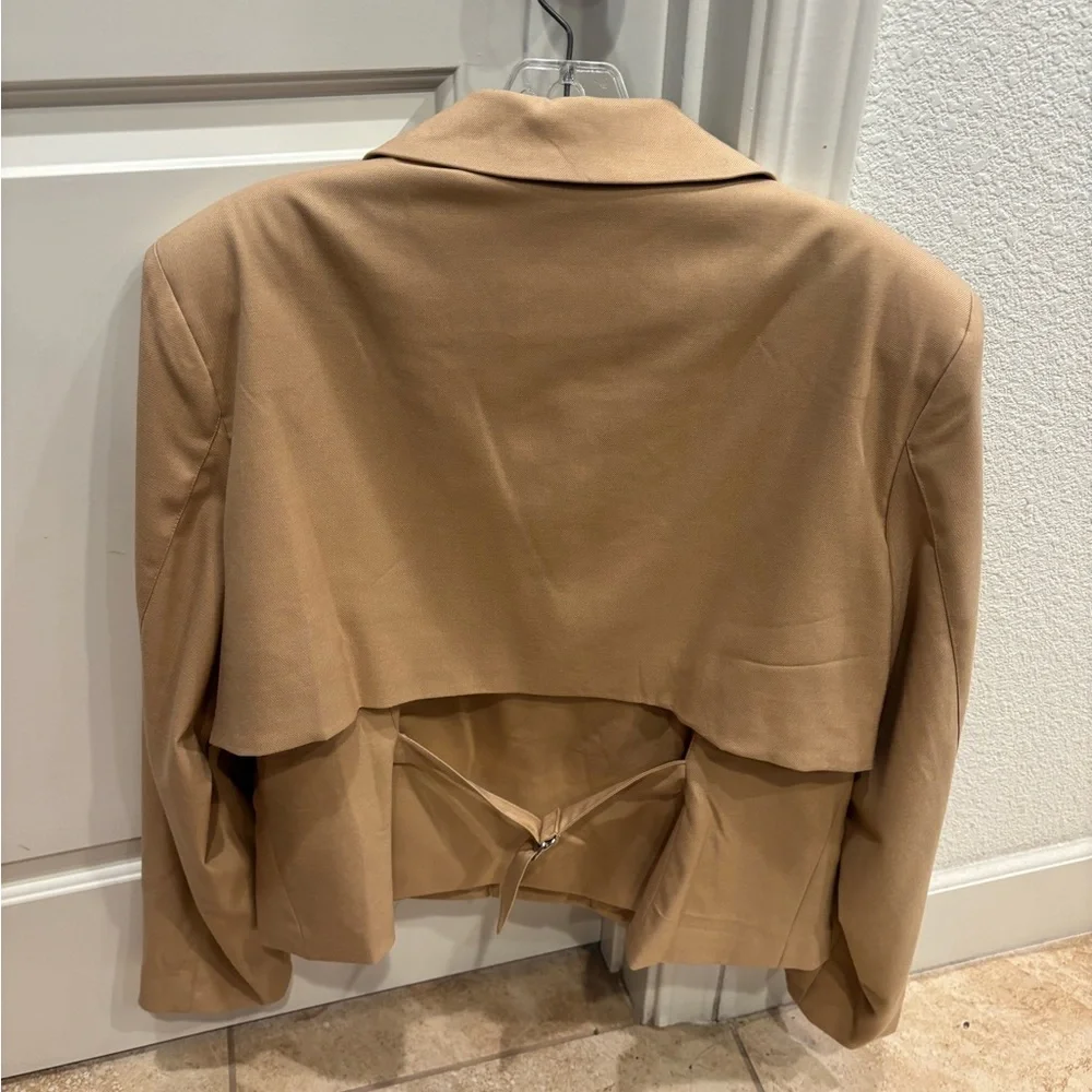 NEW Avec Les Filles Cinched Tan Blazer Size XL - Picture 7 of 9